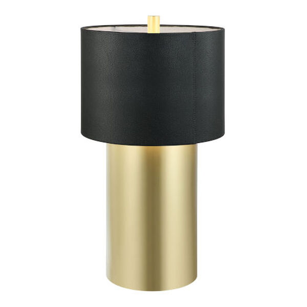 Secret Agent Painted Gold Black Leather One-Light Table Lamp, image 2