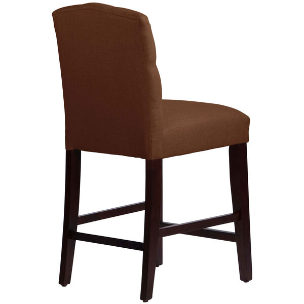Linen Chocolate 41-Inch Tufted Arched Counter Stool, image 4