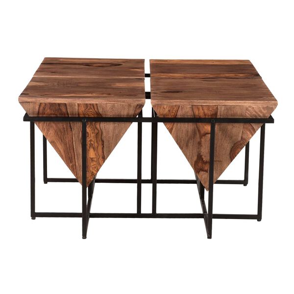 Brownstone Nut Brown and Black Square Pyramid Cocktail Table, image 3