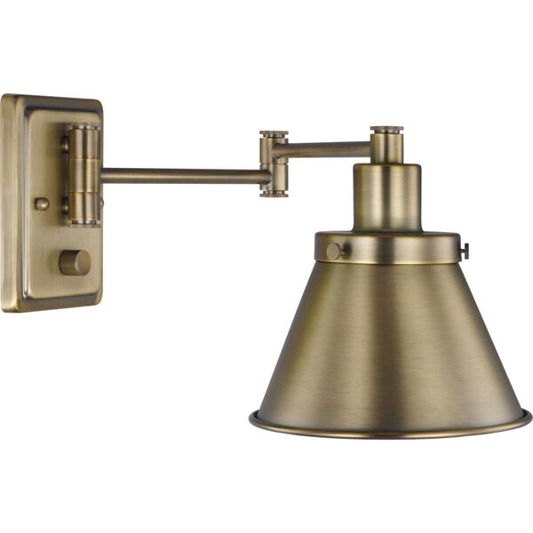 Hinton Vintage Brass Eight-Inch One-Light ADA Wall Sconce, image 1