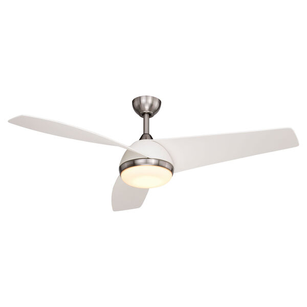 Odell Brushed Nickel and Matte White 52-Inch LED Ceiling Fan, image 1