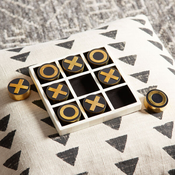 Black, Gold and White Noughts and Crosses Sculpture, image 4