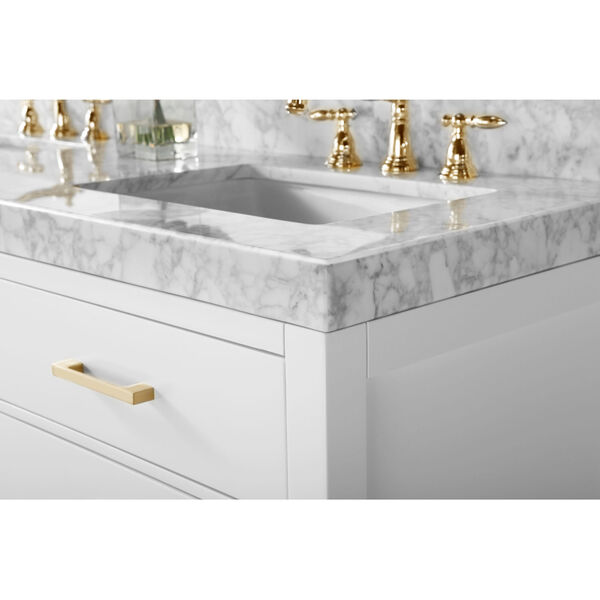 Elizabeth White 60-Inch Vanity Console with Mirror and Gold Hardware, image 6