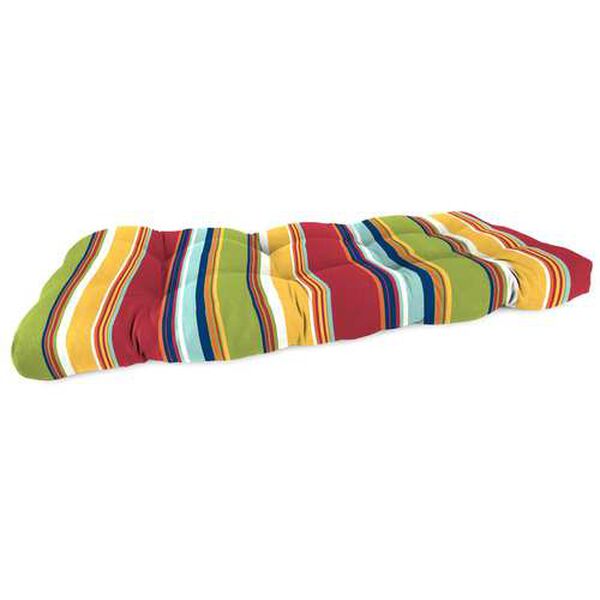 Westport Garden Multicolour 44 x 18 Inches French Edge Tufted Outdoor Settee Cushion, image 1