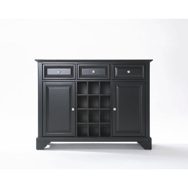 LaFayette Buffet Server / Sideboard Cabinet with Wine Storage in Black Finish, image 1