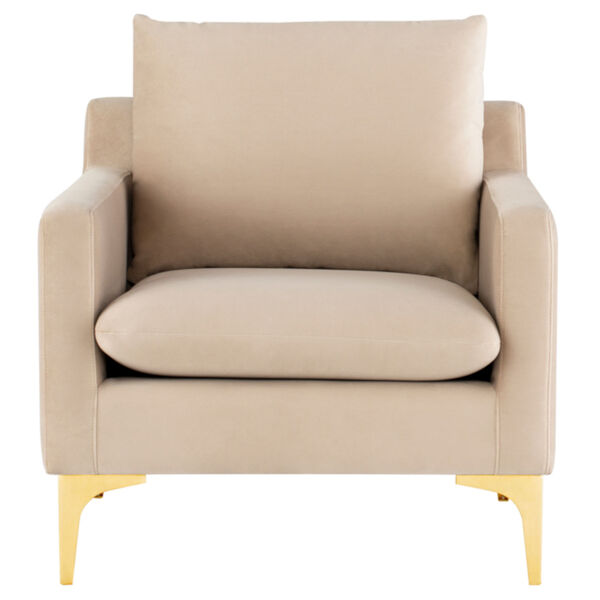 Anders Beige and Gold Occasional Chair, image 2