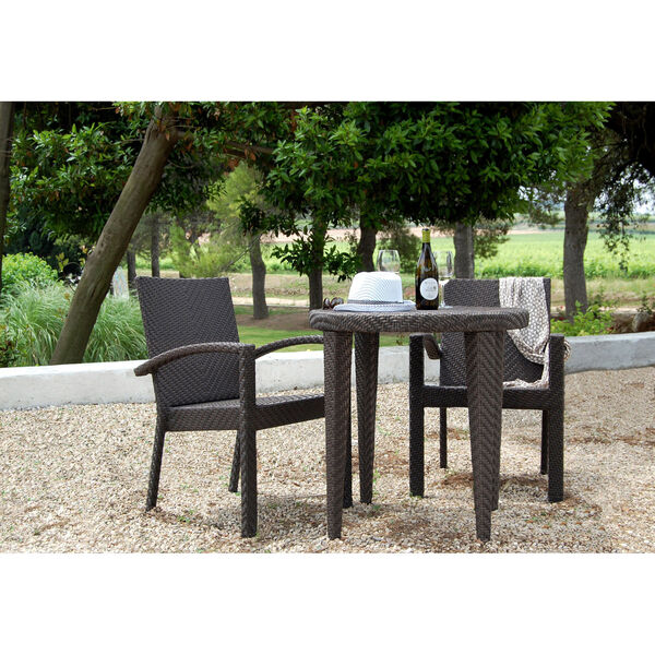 Soho Standard Three-Piece Dining Arm Chair Bistro Set with Cushions, image 2