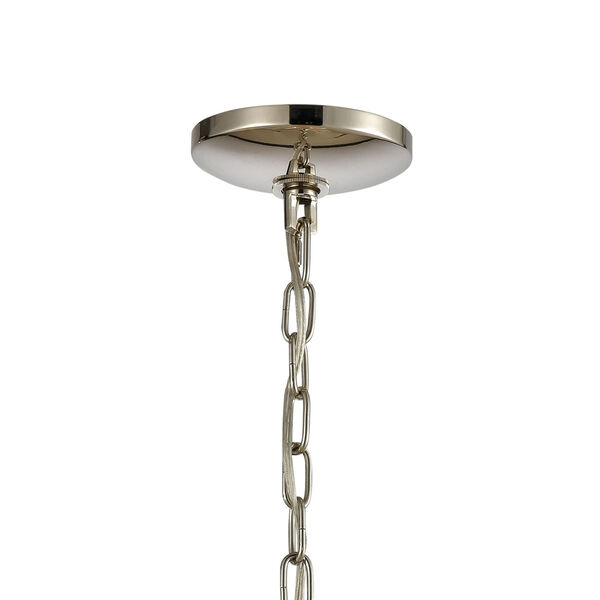 Geosphere Polished Nickel and Parisian Gold Leaf Three-Light Chandelier, image 3