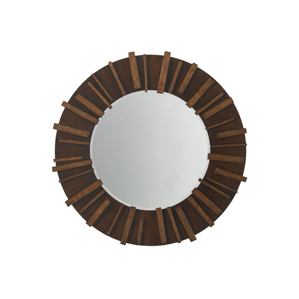Island Fusion Brown Kobe Round Mirror, image 1