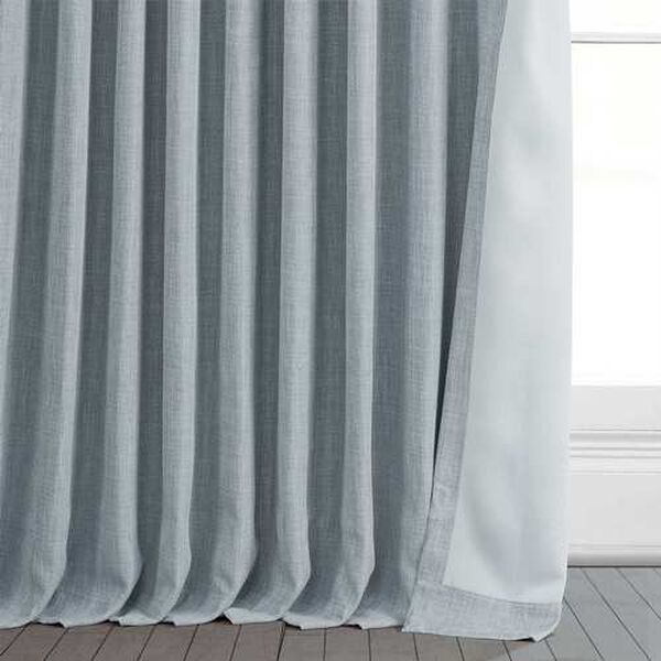 Heather Grey Faux Linen Extra Wide Blackout Single Panel Curtain 100 x 120, image 8