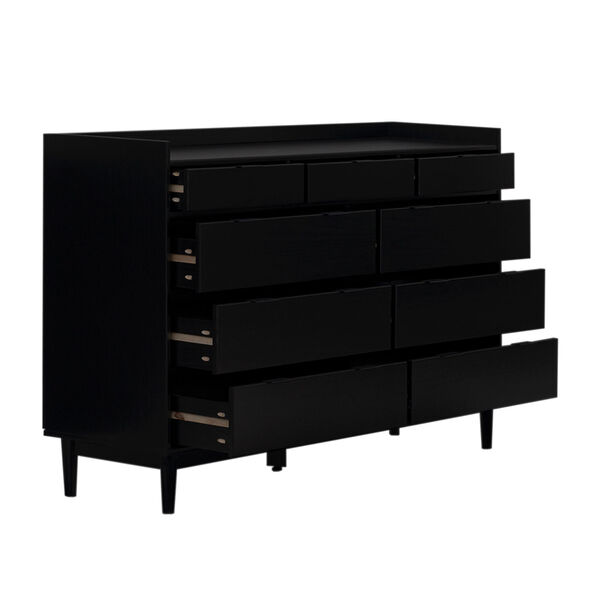 Black Solid Wood Nine-Drawer Dresser, image 6