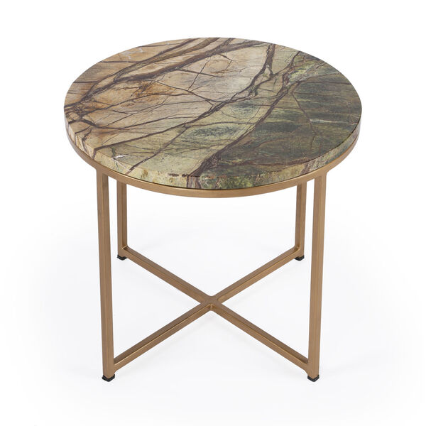Metalworks Giovanniya Gold Marble Accent Table, image 2