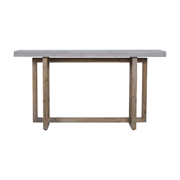 Merrell Polished Concrete and Brushed Silver Console Table, image 2