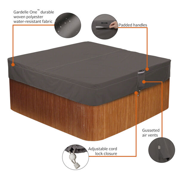Maple Dark Taupe 94-Inch Square Hot Tub Cover, image 2