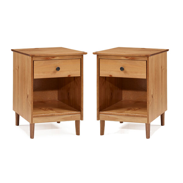 Spencer Caramel Single Drawer Solid Wood Nightstand, Set of Two, image 1