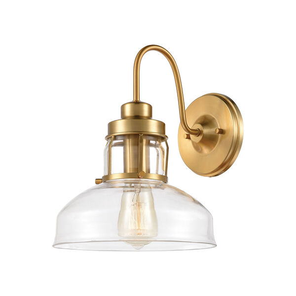 Manhattan Boutique Brushed Brass One-Light Wall Sconce, image 1