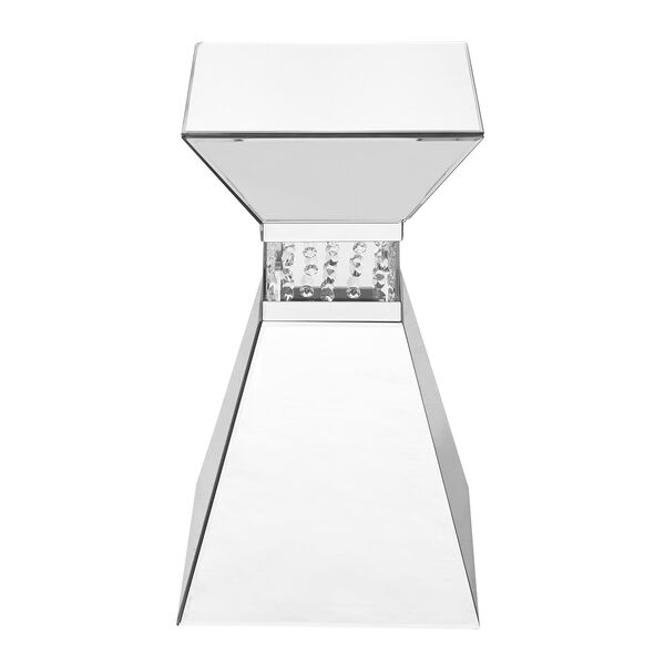 Modern Mirrored Contemporary 20-Inch Crystal End Table, image 1