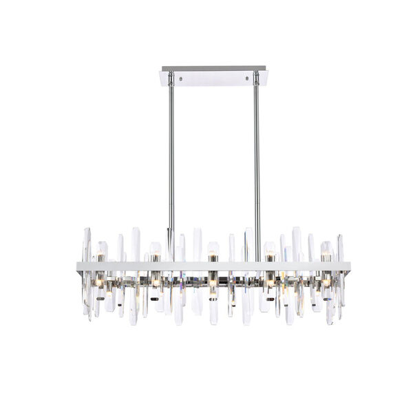Serena Chrome and Clear 36-Inch Rectangle Chandelier, image 1