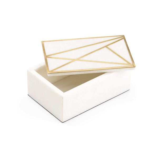 Genesis Natural White and Antique Gold Marble Box, image 5