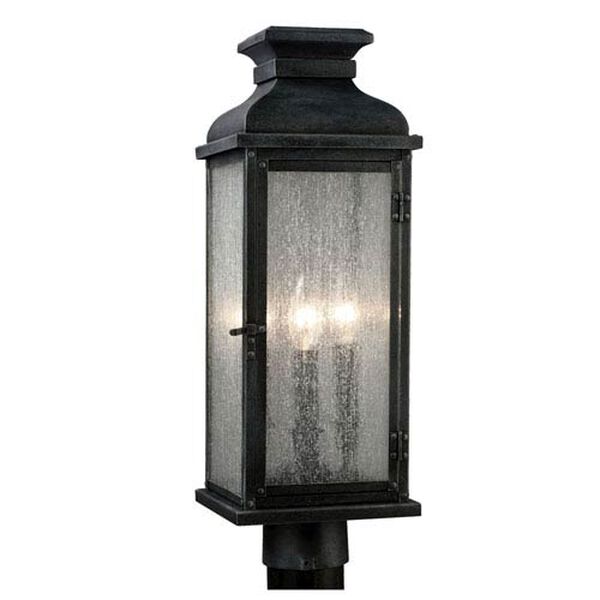 Wright Dark Weathered Zinc Two-Light Outdoor Post Mount, image 1