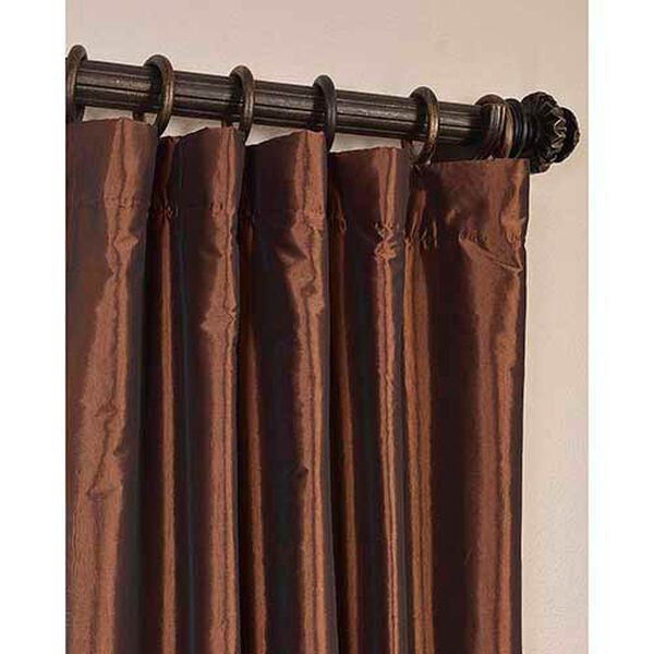 Half Ds Copper Brown 108 X 50, Copper Brown Faux Silk Taffeta Curtain Panel White 3