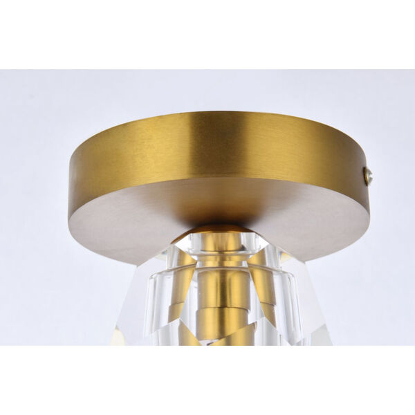 Eren Gold One-Light Flush Mount with Royal Cut Clear Crystal, image 5