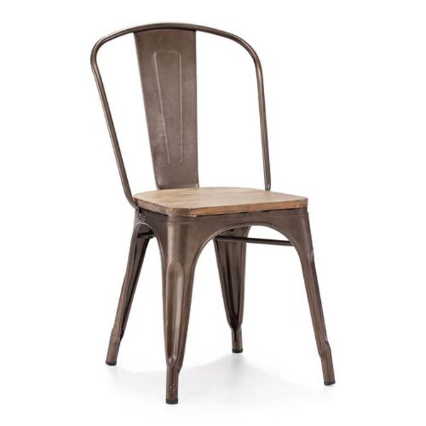 Elio Steel and Wood Side Chair, Set of Two, image 1