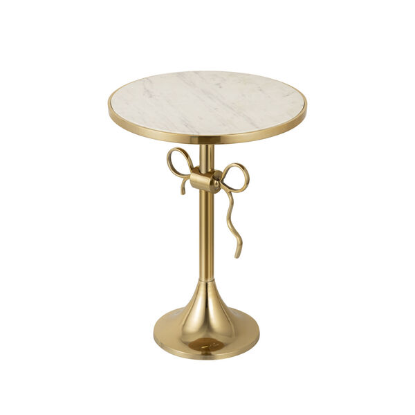 Toledo Gold Side Table with Round Marble Top, image 6