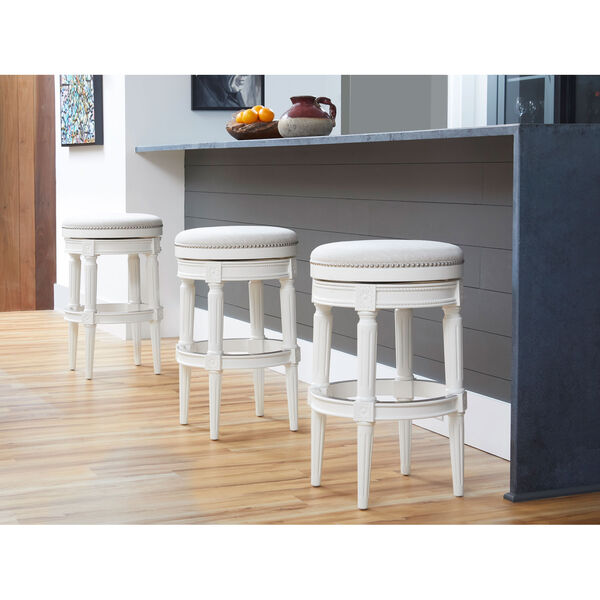 Chapman Alabaster White Backless Bar Height Stool, image 4