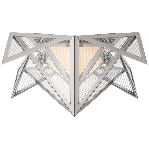 Ori Small Flush in Polished Nickel with Clear Lined Glass by Kelly Wearstler, image 1