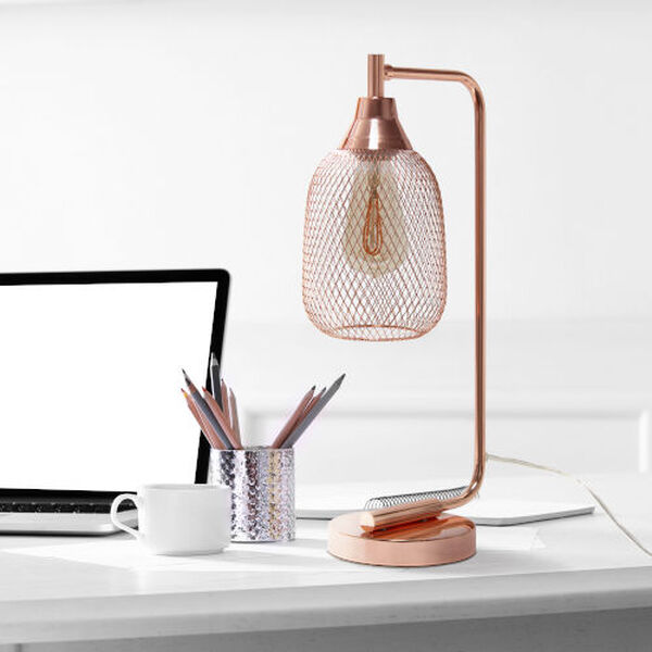 Wired Rose Gold One-Light Desk Lamp, image 5