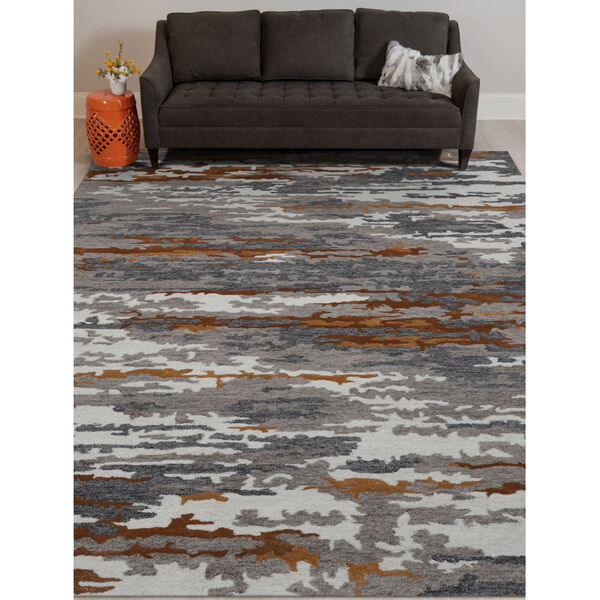 Abstract Gray Wool Rectangle 2 Ft. x 3 Ft. Rug, image 2
