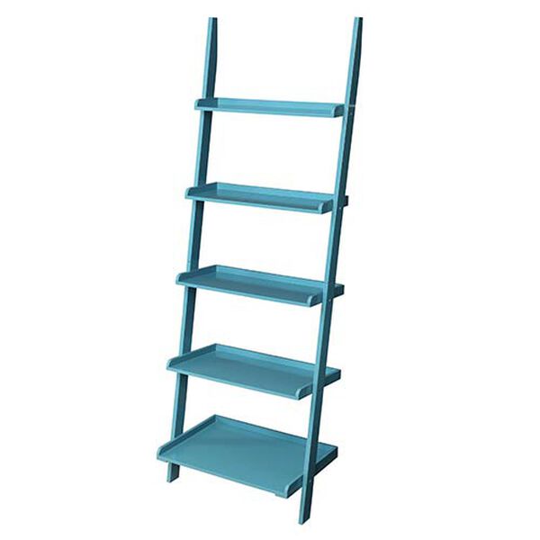 French Country Blue Bookshelf Ladder, image 1