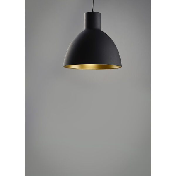 Cora Black and Gold Eight-Inch One-Light Pendant, image 2