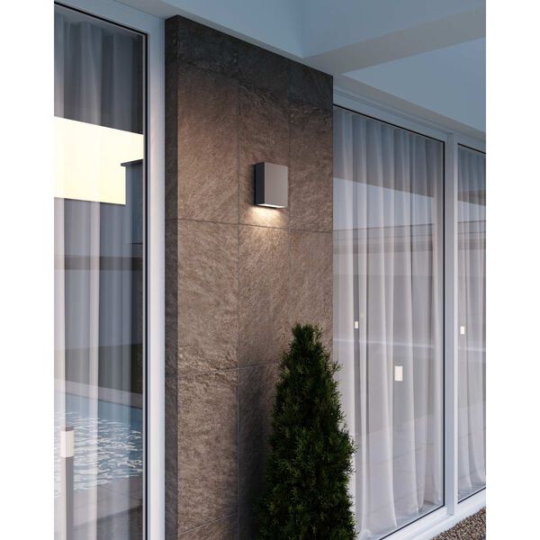 Flat Box Textured Gray LED 6-Inch Wall Sconce, image 4