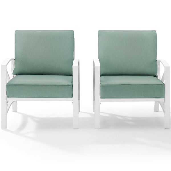 Kaplan Mist White Outdoor Metal Armchair Set , Set of Two, image 4