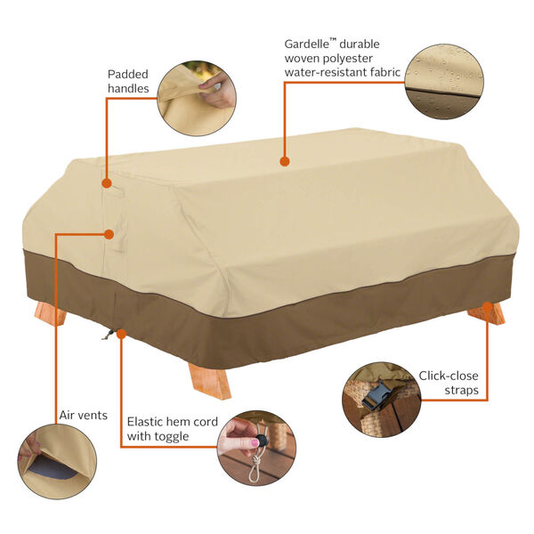 Ash Beige and Brown Picnic Table Cover, image 2