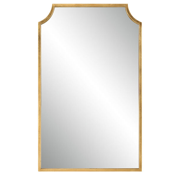Uptown Curved Corner Gold Frame Wall Mirror, image 5