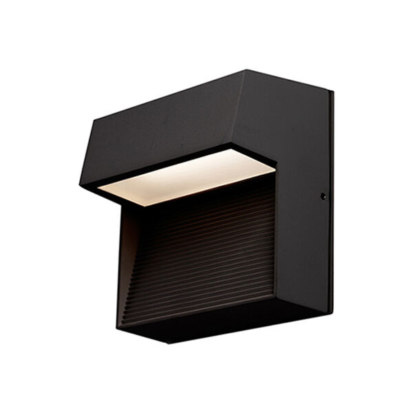 Byron Black Six-Inch One-Light Square Outdoor Wall Mount, image 1