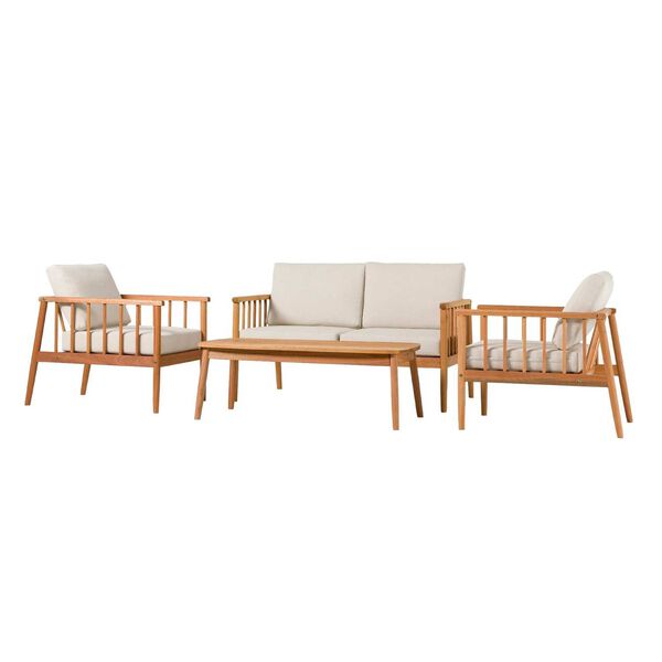 Circa Natural Four-Piece Outdoor Spindle Chat Set, image 3