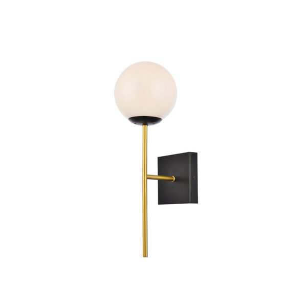 Neri Black and Brass and White One-Light Bath Vanity, image 3