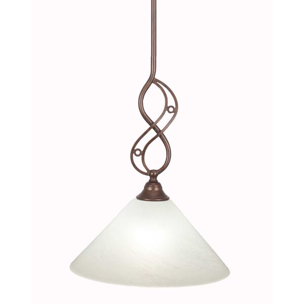 Jazz Bronze One-Light Mini Pendant with 12-Inch White Marble Glass, image 1