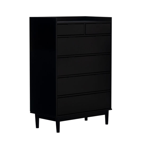 Black Solid Wood Six-Drawer Dresser, image 3