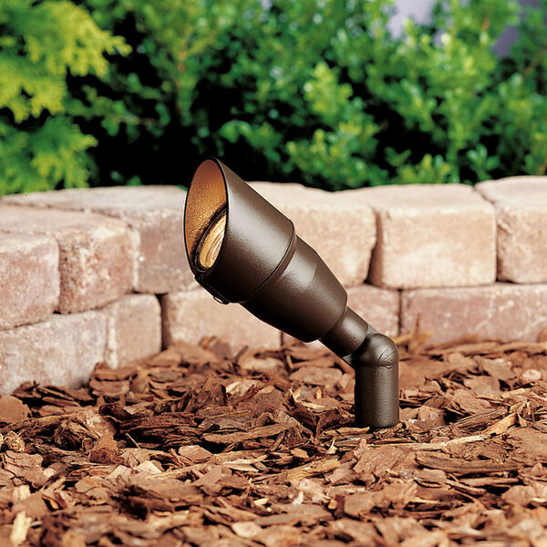 Textured Architectural Bronze 3-Inch One-Light Landscape Accent Fixture with Bulb, image 1