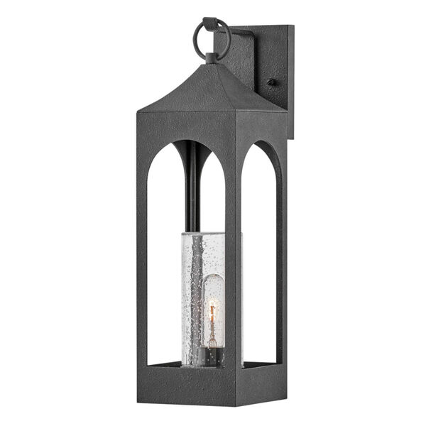 Amina Distressed Zinc 8-Inch One-Light Outdoor Wall Mount, image 1