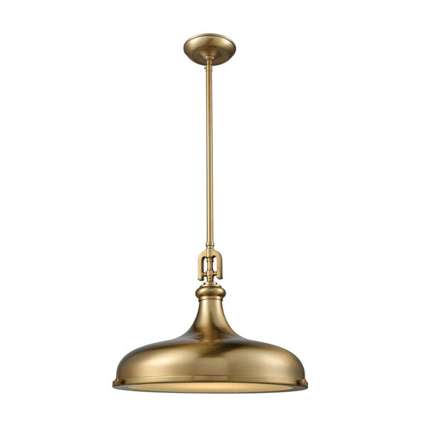 Rutherford Satin Brass 18-Inch One-Light Pendant, image 1