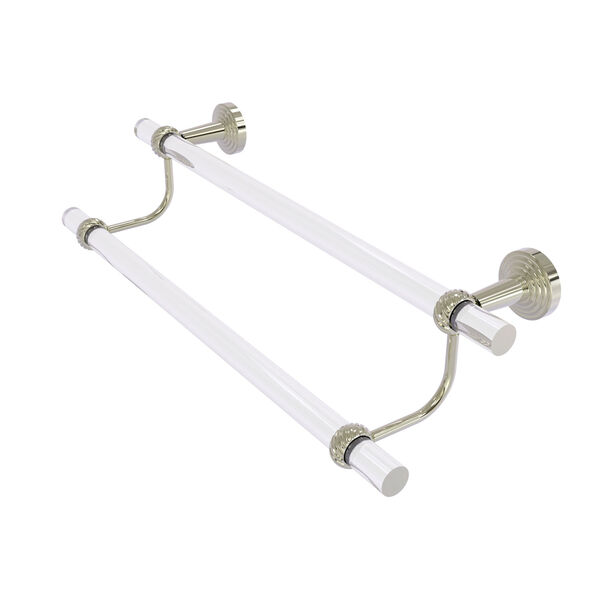 Pacific Beach Polished Nickel 24-Inch Double Towel Bar with Twist Accents, image 1