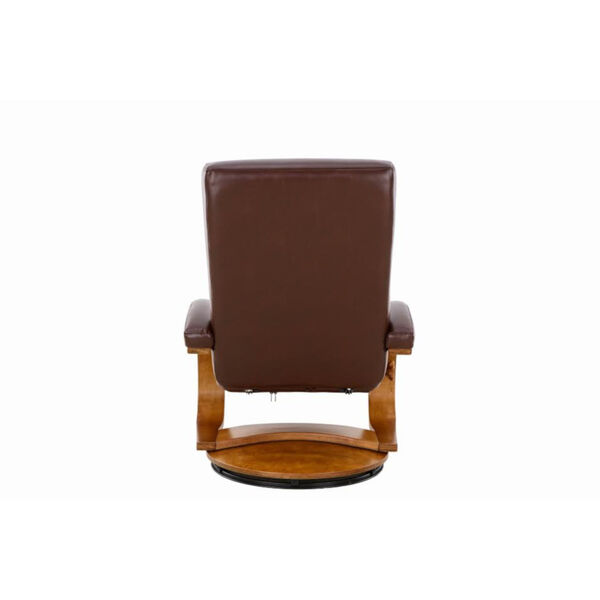 Selby Walnut Whisky Breathable Air Leather Manual Recliner with Ottoman, image 5