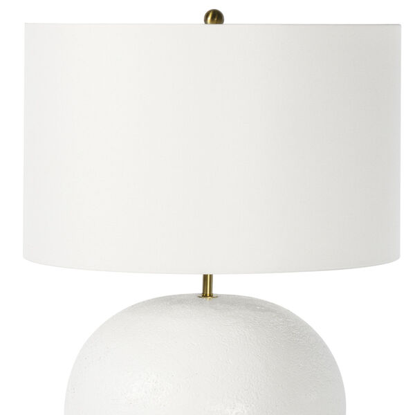 Blanche White and Natural Brass One-Light Table Lamp with Linen Shade, image 2