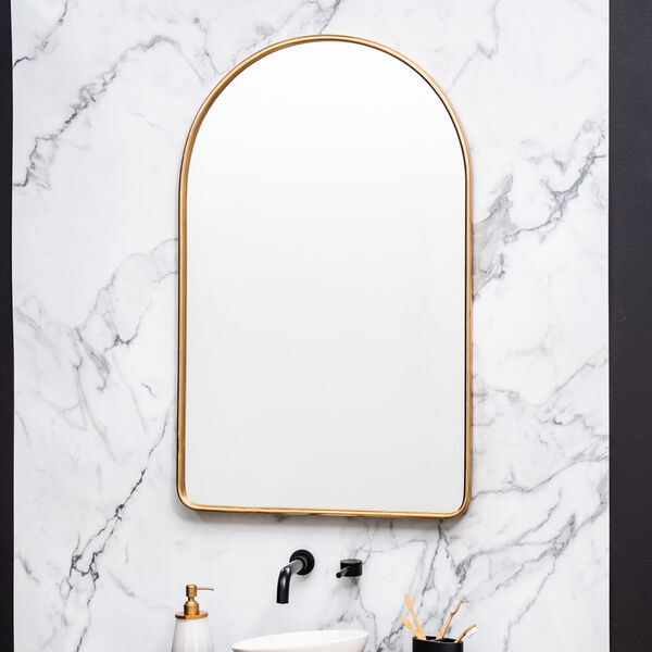 Sebastian Gold 38-Inch Arched Wall Mirror, image 1